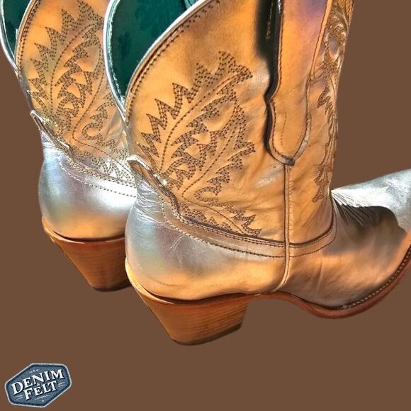 CORRAL WOMEN'S SILVER/TEAL EMBROIDERED ROUND TOE WESTERN COWBOY BOOTS/BOOTIES!! - Picture 7 of 16